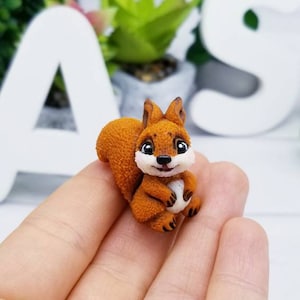Super süßes kleines Eichhörnchen, Eichhörnchen Miniatur Geschenk, personalisiert handgemacht, süßes Miniatur Geschenk, Geburtstagsgeschenk, süße Miniatur Haustiere