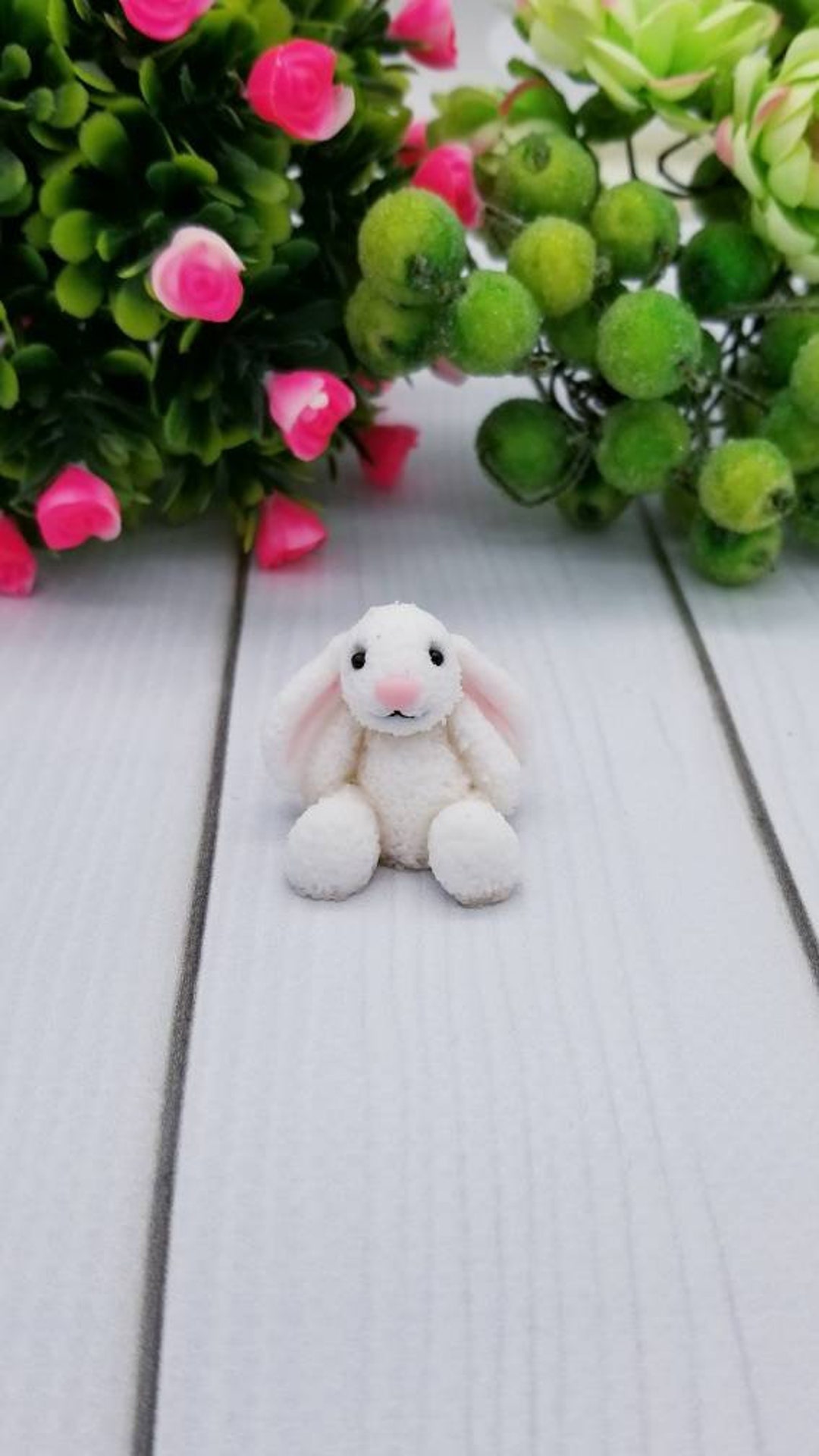 Miniature Bunny Toy, Miniature for Dollhouse, White Mini Bunny, Cute ...