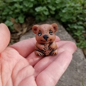Little cute wombat miniature,Australian animal miniature, wombat small sculpture, baby wombat figurine,polimer clay wombat, little animal