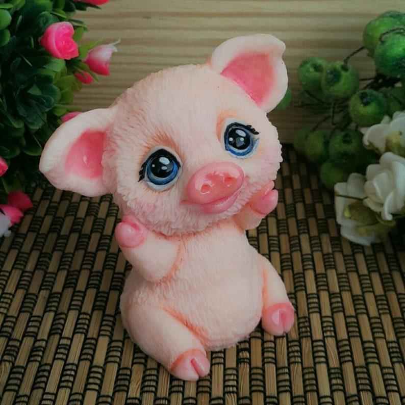 Piglet figurine cute pig toy personalized gift beautiful pink Etsy