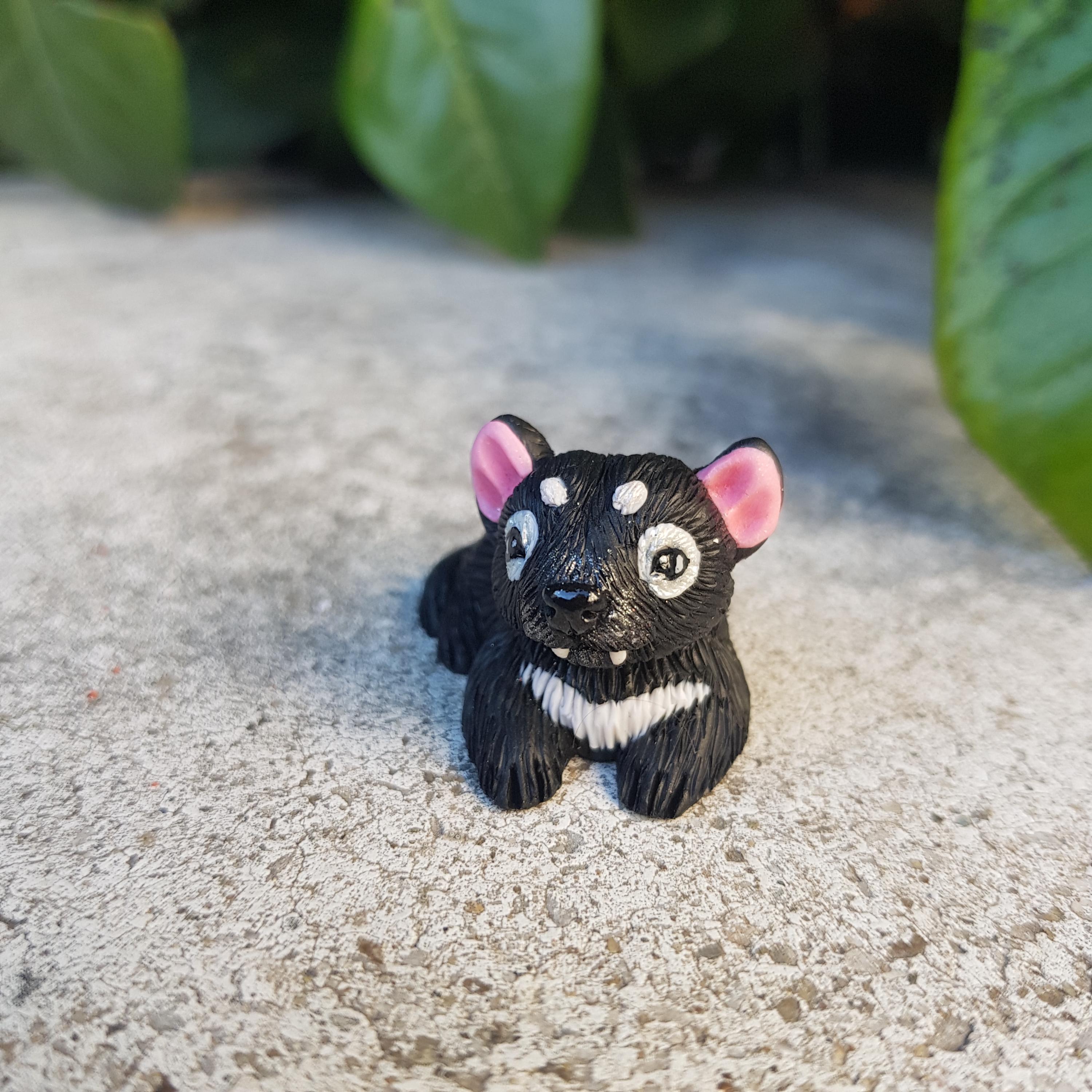Polymer Clay Tasmanian Devil Miniature, Handmade Figurine - Etsy