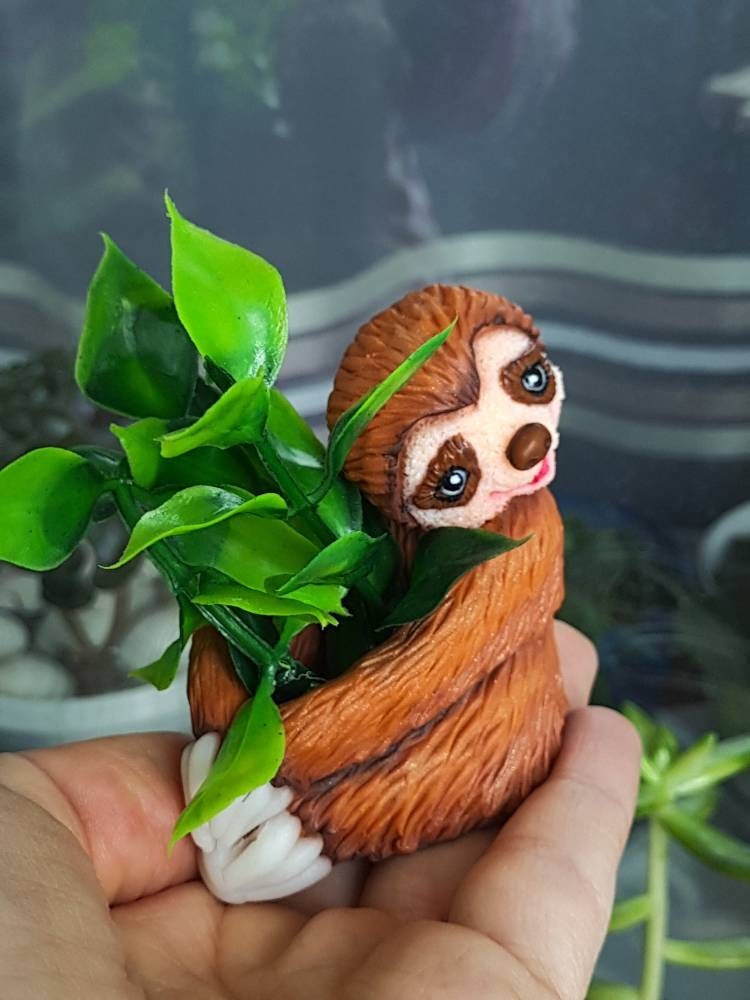 Faultier Pflanzer Keramik Tier Pflanzer süße Faultier Figur | Etsy
