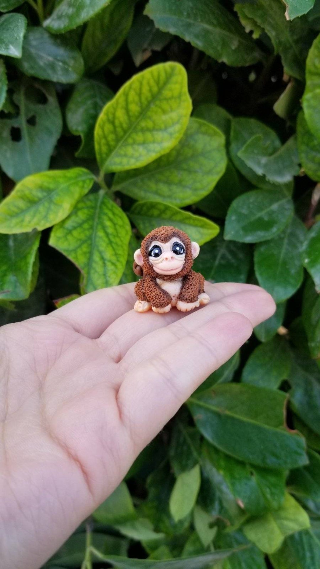 Cute Monkey Miniature From Polimer Clay, Monkey Lovers Gift, Baby