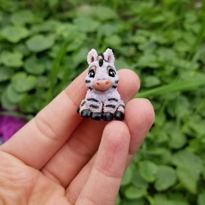 Cute zebra miniature, zebra cub sculpture, little zebra toy,miniature gift,zebra lover gift,cute animal miniature, personalized miniature