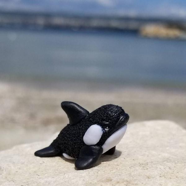 Orca whale gift / orca figurine / cute orca/ miniature orca/ cute mini orca/personalized gift