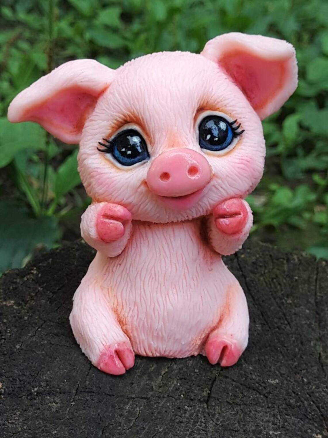 Piglet figurine cute pig toy personalized gift beautiful pink Etsy