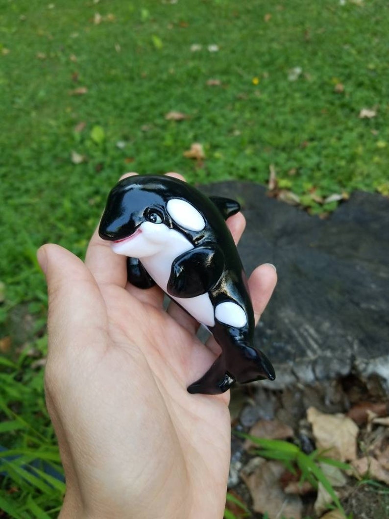 Orca whale gift / orca figurine / cute orca/ Etsy