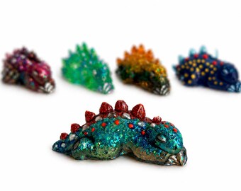 Miniaturowa figurka smoka z żywicy, urocze błyszczące stworzenie fantasy, kolorowy, ręcznie robiony smok, wybierz swój styl