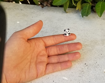 Schattige micropanda, micropandacadeau, micropanda van polimeerklei, cadeau pandaliefhebber, gepersonaliseerde miniatuur