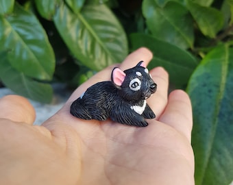 Miniatura de demonio de Tasmania súper linda, mini escultura de demonio de Tasmania, pequeño y lindo regalo de demonio de Tasmania, mini recuerdo de demonio de Tasmania