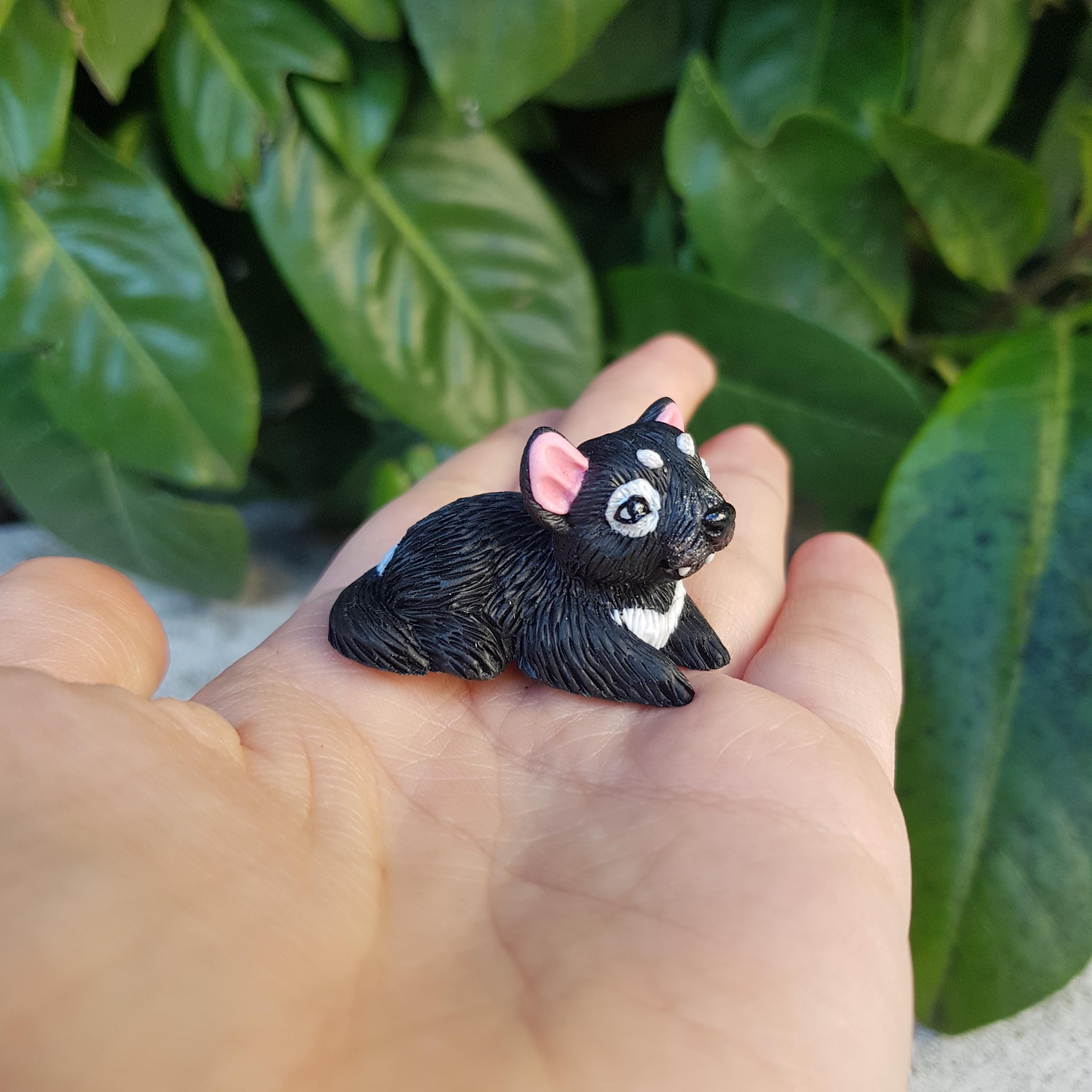 Polymer Clay Tasmanian Devil Miniature, Handmade Figurine - Etsy