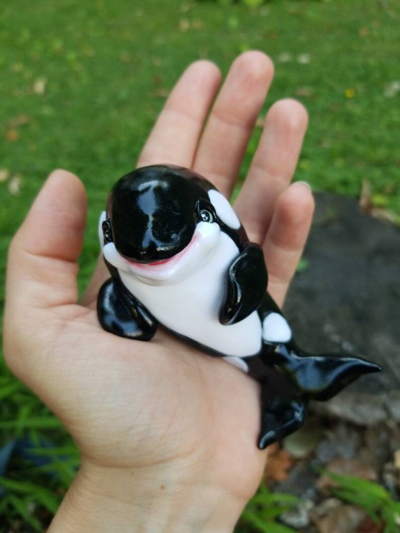 Orca whale gift / orca figurine / cute orca/ Etsy