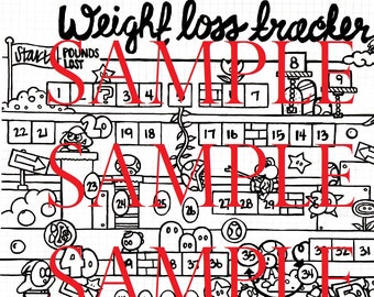 Super Mario Weight Loss Tracker pdf, Template for Planner