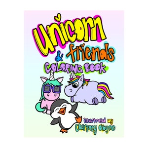 PDF! (22pgs) Unicorn & Friends coloring pages— Digital