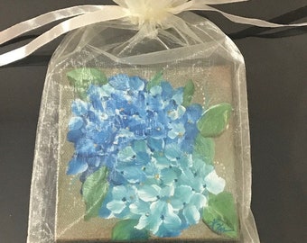 Custom Mini Painting Gift For Hydrangea Lover, Original Hydrangea Mini Painting In Any Colors You Like.