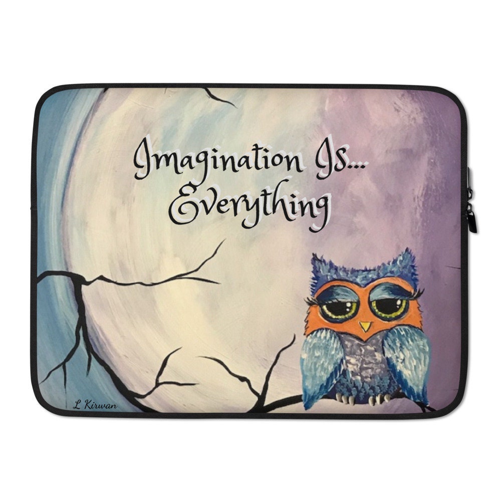 Owl Art Printed Laptop Sleeve, Colorful Unique And Water Resistant Laptop Protection, Shipping Included