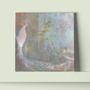 Meerjungfrau Original Leinwand Kunstdruck, Abstrakte Meerjungfrau Kunst, Meerjungfrau Liebhaber Geschenk, Einzigartiges Meerjungfrau Gemälde auf Leinwand Druck 12 x 12