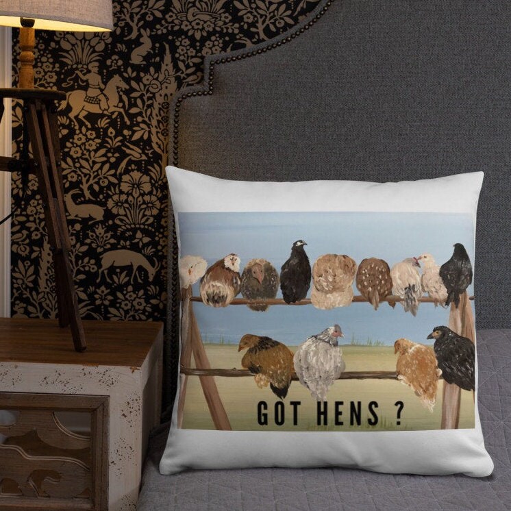 Large Funny Chicken Accent Pillow Hen Humorous Throw Pillow Etsy