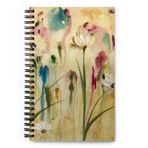 Original Artwork Covered Spiral Notebook, Uniquely Covered Blank Dotted Grid 140 Paged Book