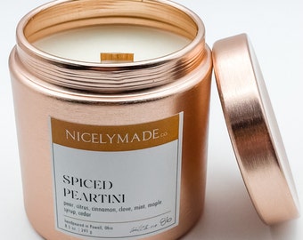 Spiced Pear Candle: Whiskey, Cinnamon, Clove Scent