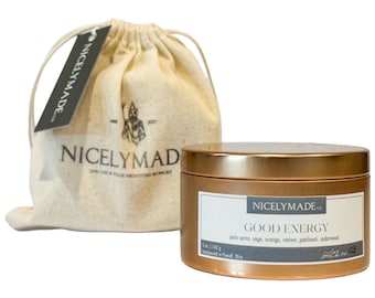 Good Energy Scented Candle: Palo Santo, Sage, Orange