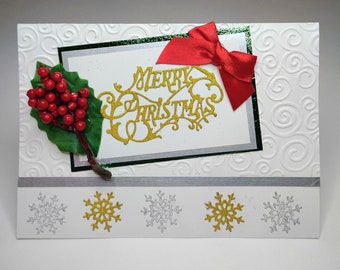Carte de Noël en boîte, carte de Noël de luxe, carte de Noël faite main, cartes de saison, cartes de Noël de luxe faites main, carte personnalisée.