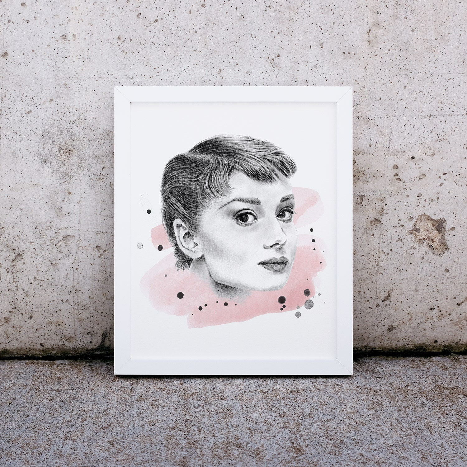 Audrey Hepburn Poster - Portrait d'une Icône de La Beauté Dessin/Peinture Wall Decor