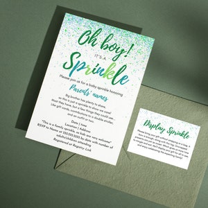 Aanpasbare canvassjabloon baby bestrooi groene confetti