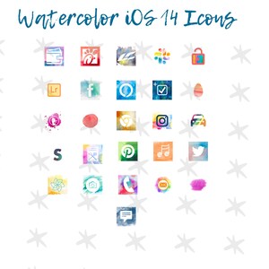 iOS 14 水彩アイコン + 背景