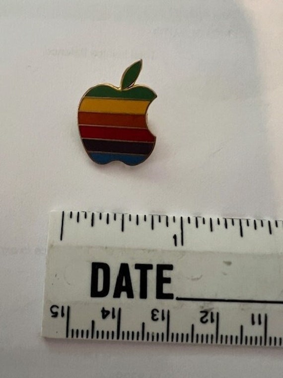 Apple Macintosh Metal Pin Mac Pinback Promo Rainbo