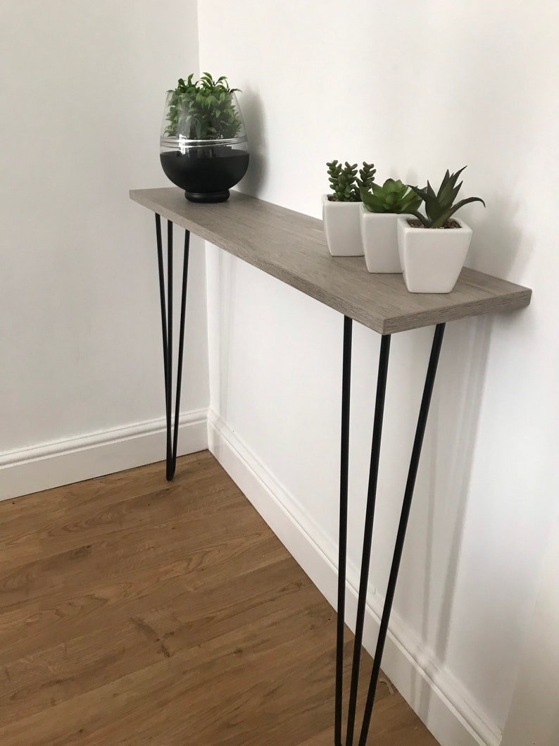 Narrow hallway table / console table light grey oak effect Etsy