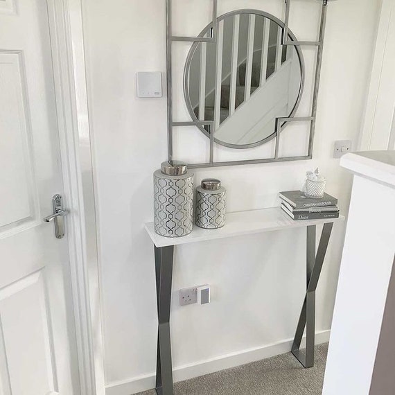 White silver console table outlet