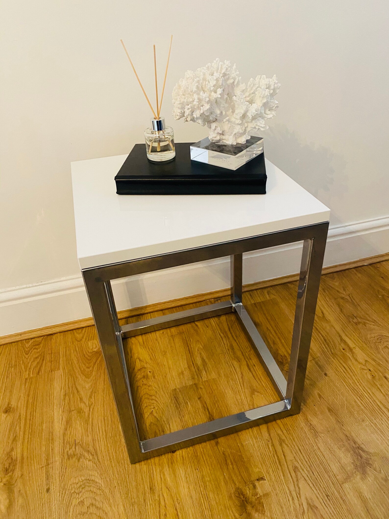 White gloss side table various sizes and colours available Etsy