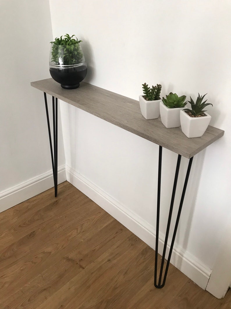 Narrow hallway table / console table light grey oak effect Etsy