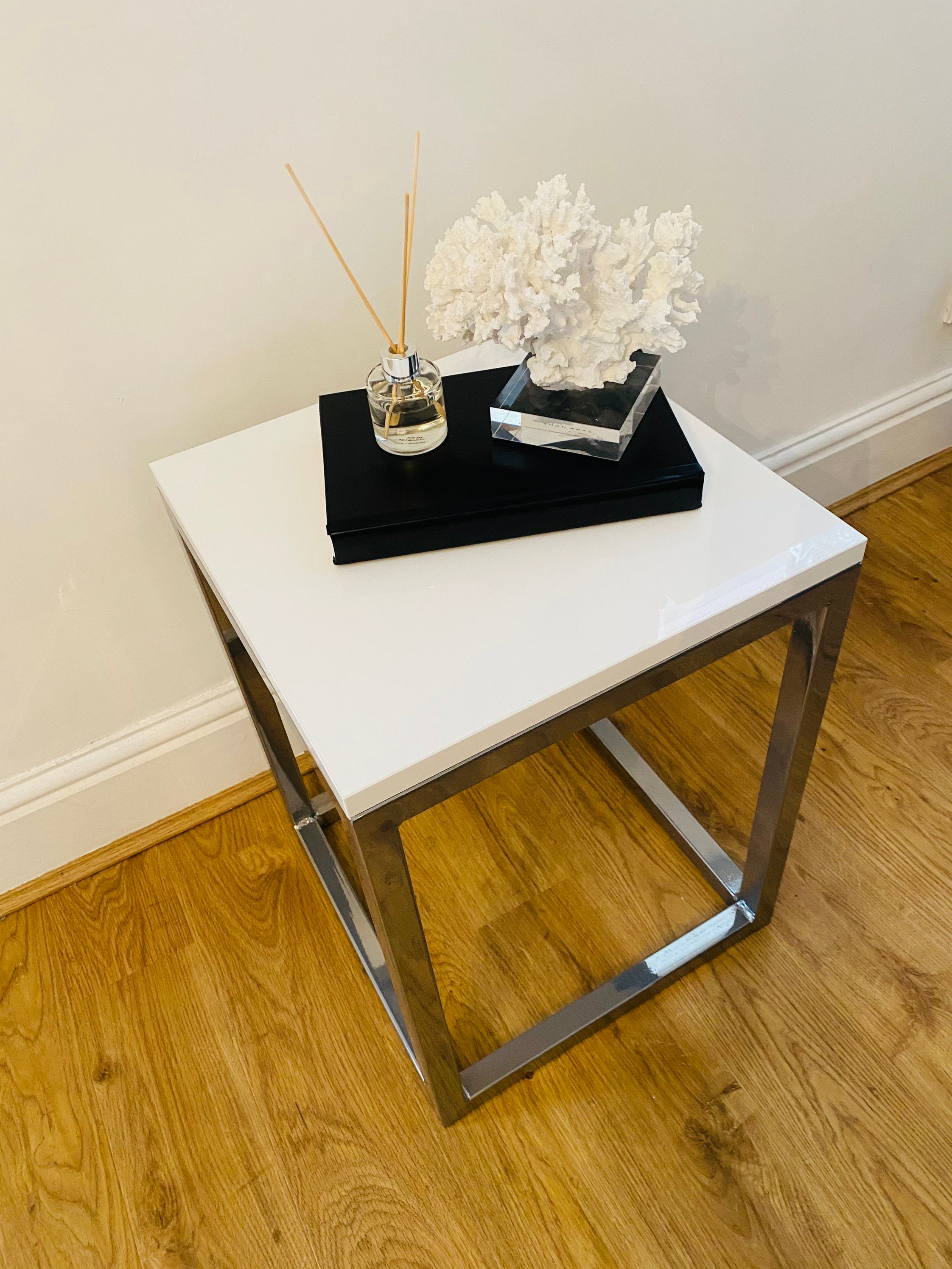 White gloss side table various sizes and colours available Etsy