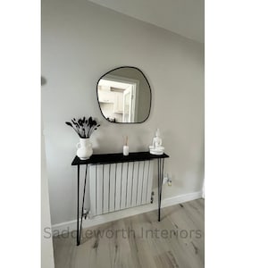 CONSOLE TABLE- High quality matt black top. Any height legs available!!