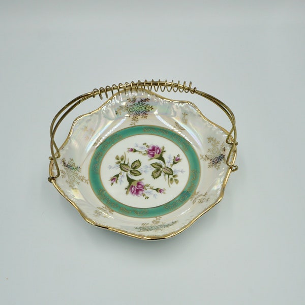 Made In Japan Lustreware Bon Bon Tray with Handle.