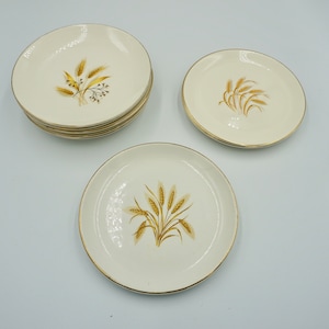 Homer Laughlin Golden Wheat Dessert Dishes Set of 8