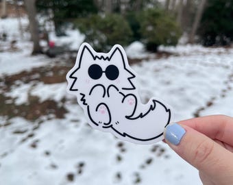 Gojo Cat Sticker - Kawaii - Waterproof - Jujutsu Sorcerer - Anime Sticker - Matte Vinyl - Cat Sticker