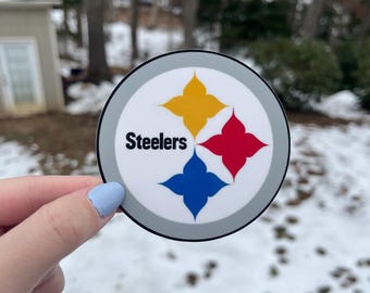 Steelers Sticker - Pittsburgh Steelers - Round Vinyl Sticker - Waterproof - Weatherproof - Football Sticker - NFL Decal
