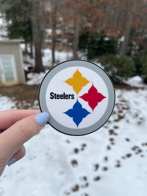Steelers Sticker - Pittsburgh Steelers - Round Vinyl Sticker - Waterproof - Weatherproof - Football Sticker - NFL Decal