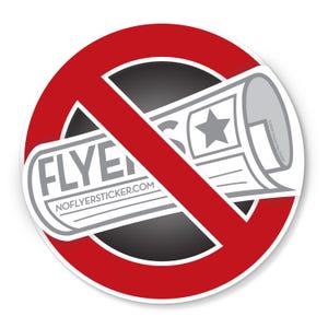 No Flyers Sticker - 2" dia.