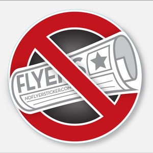 No Flyers Sticker - 3" dia.