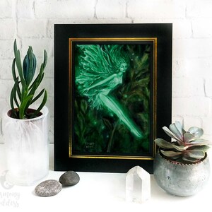 Faerie of the Green Altar Print / woodland forest fairy / pagan altar art / faerie print