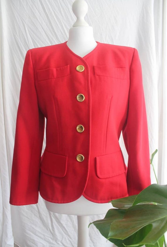 Saint Laurent Vintage 80's Red Statement Buttons J