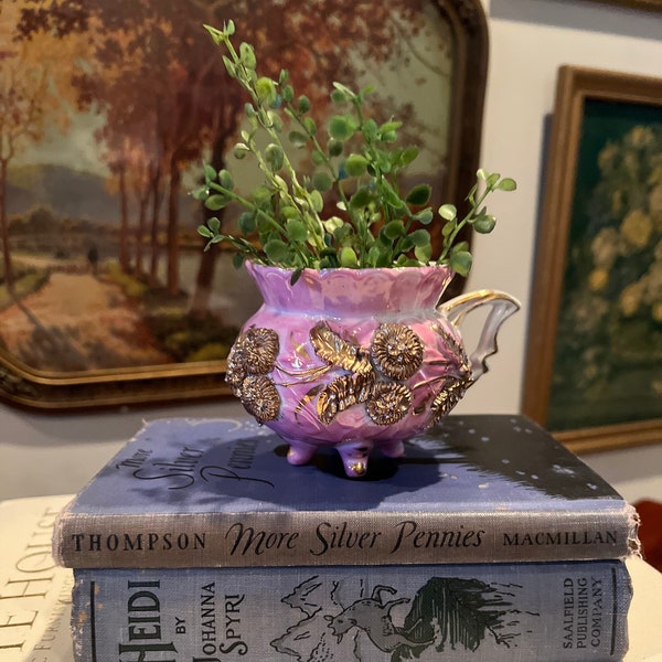 1950s - Lusterware or Lustreware - Pink Footed Teacup with Gold Gilt - Hand Painted