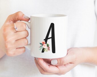 initial mug etsy