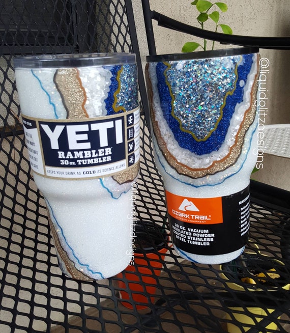 white glitter yeti cup