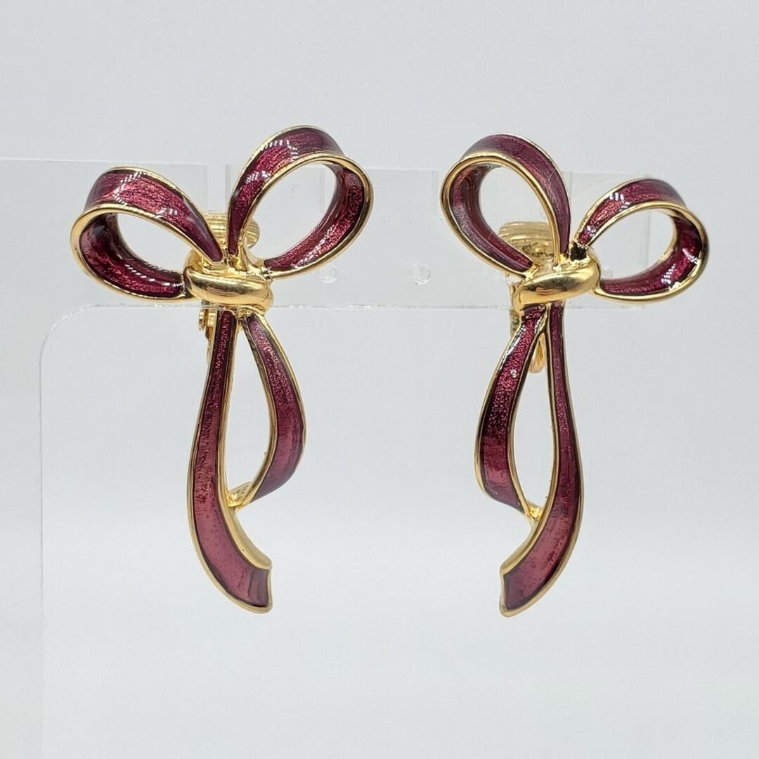 Gold Bow Clip-On Earrings For Women - Non-Pierced Cute Ribbon Ear Clips
