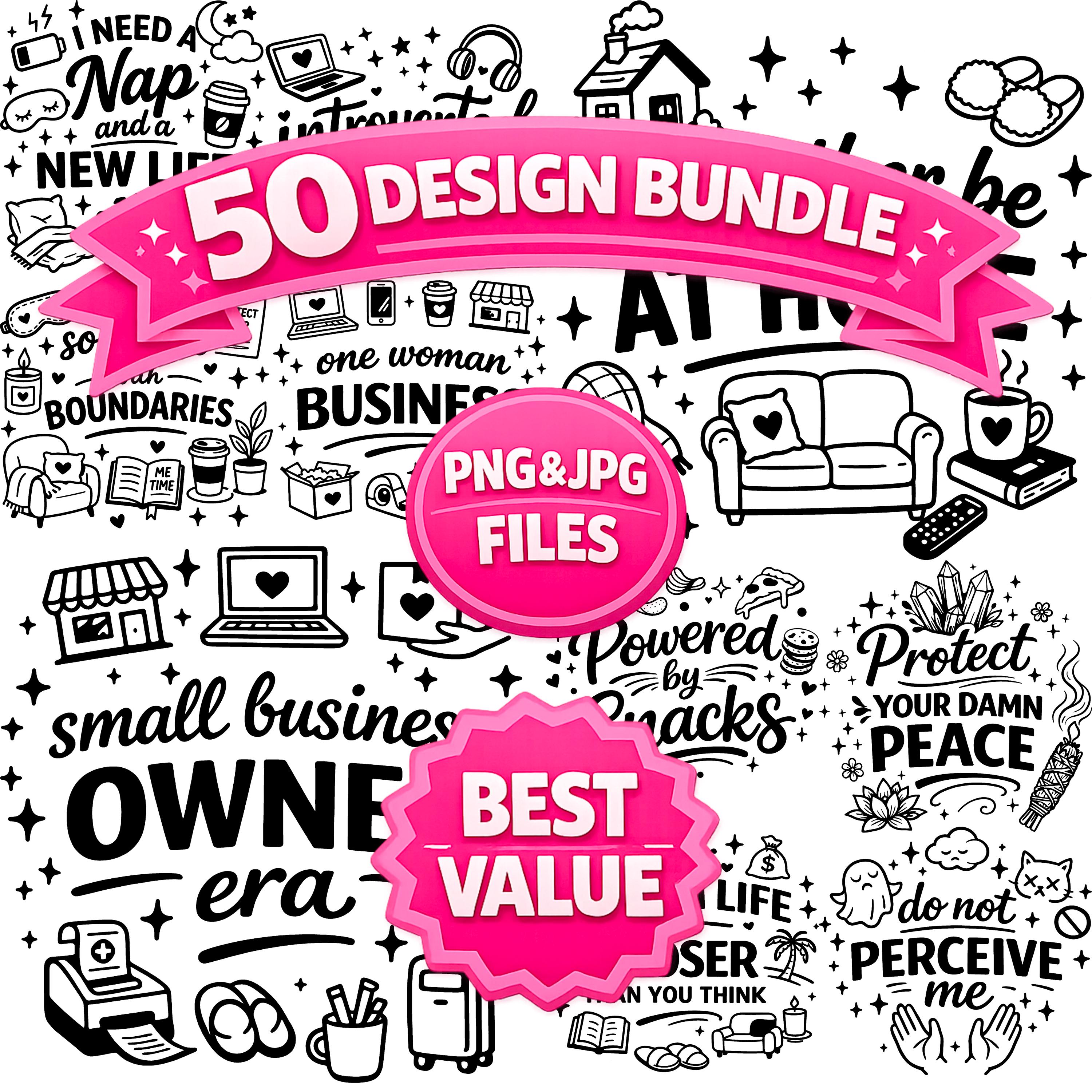 Relatable Design 50 PNG Design Bundle | Relatable Funny & Motivational Quotes | Cricut ...